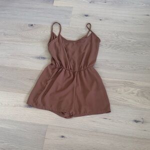 Brown Sleeveless Romper